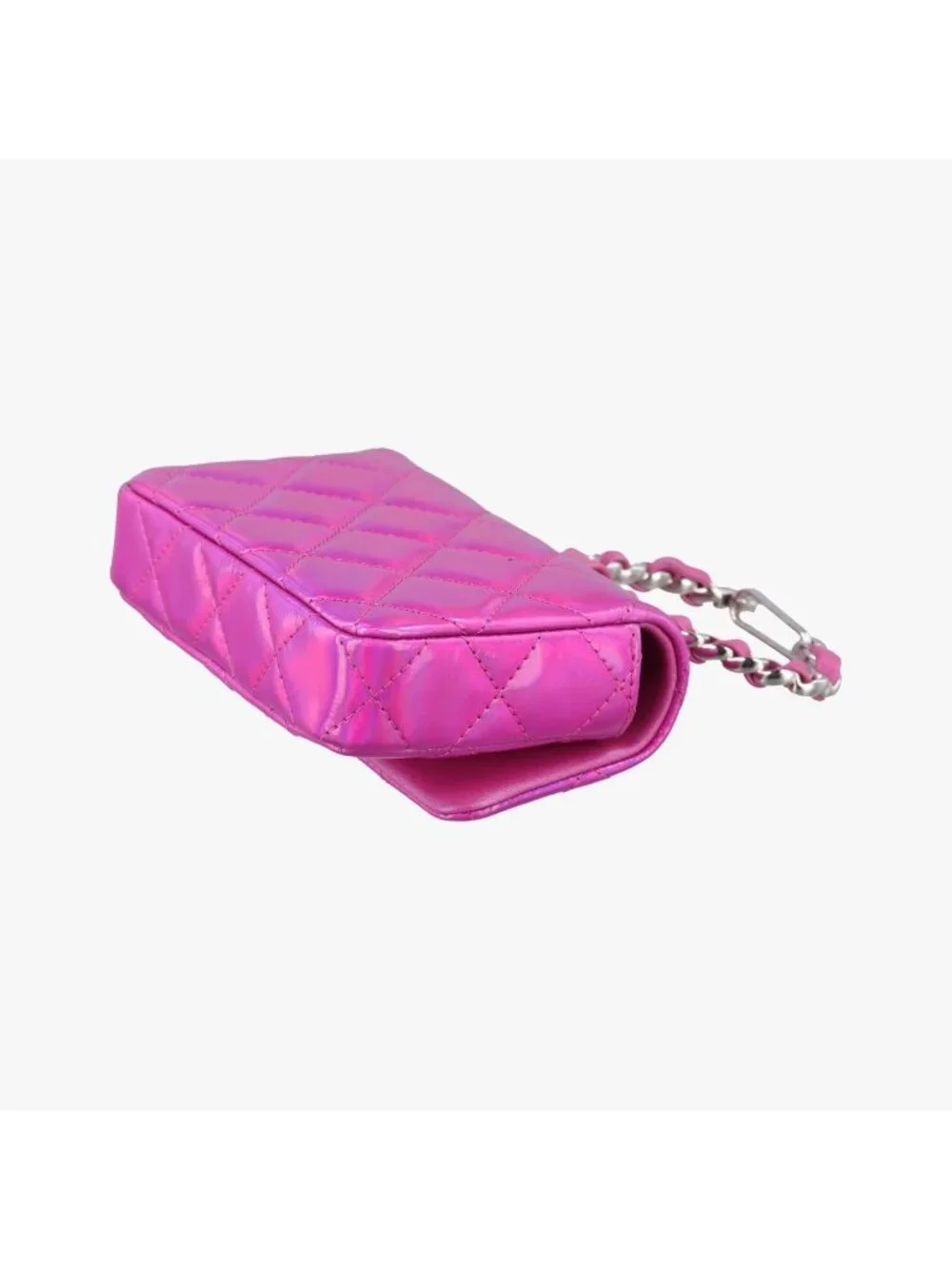 Chanel Quilted CC Logo Years Rose Red Patent